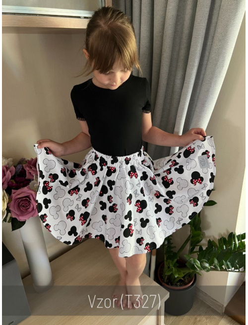 Tepláková kruhová sukňa - vzorovaná