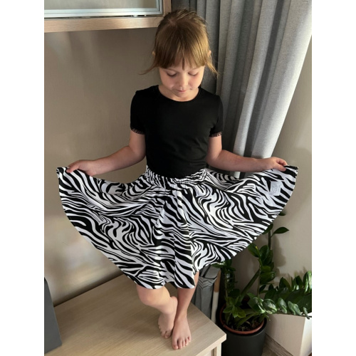 Tepláková kruhová sukňa - zebra