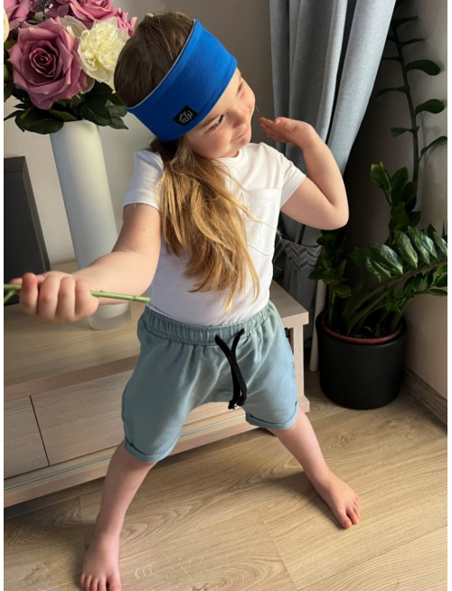 Krátke pudláče s funkčnou šnúrkou v páse - holubie