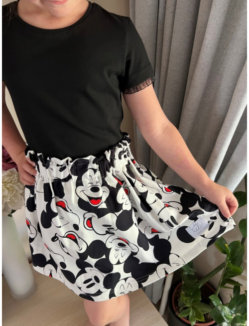 Tepláková sukňa s volánom nad pásom