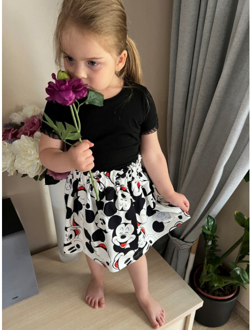 Tepláková sukňa s volánom nad pásom