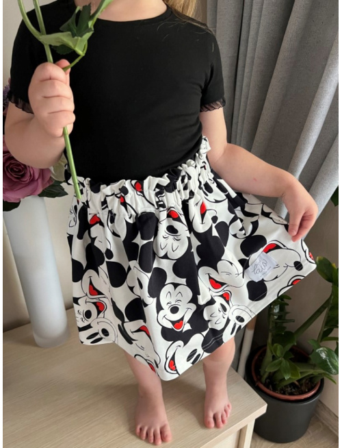 Tepláková sukňa s volánom nad pásom