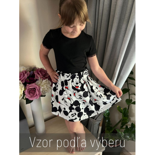 Tepláková sukňa s volánom nad pásom