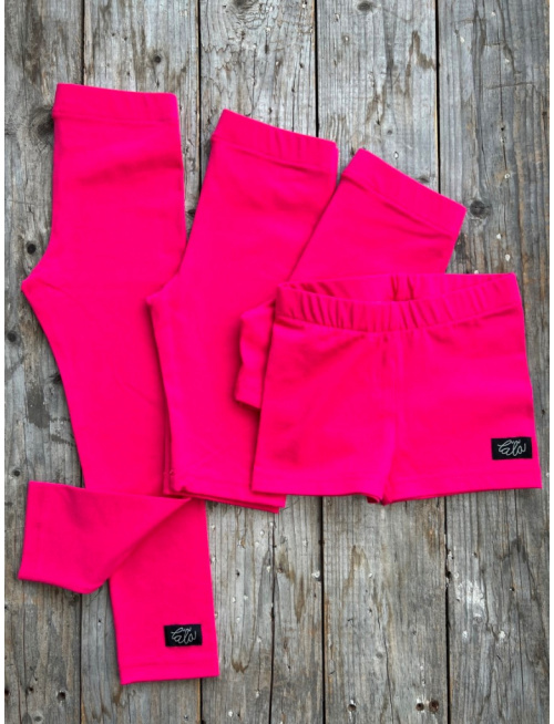 Úpletové legíny - krátke - malina