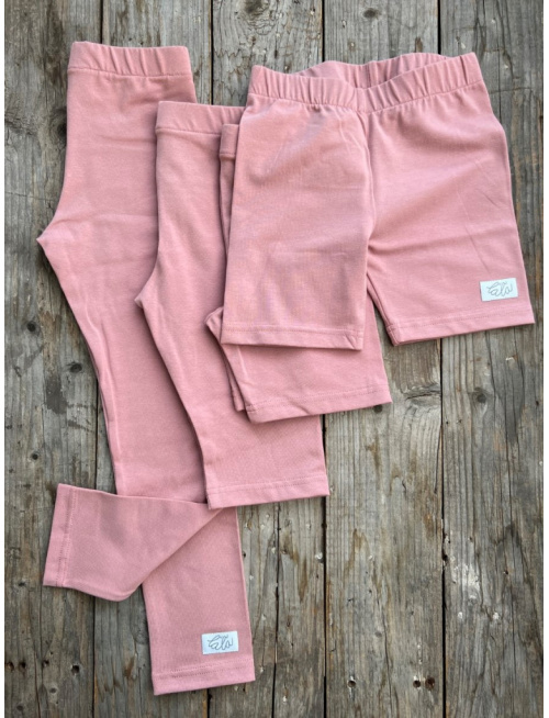 Úpletové legíny - krátke - tmavá staroružová