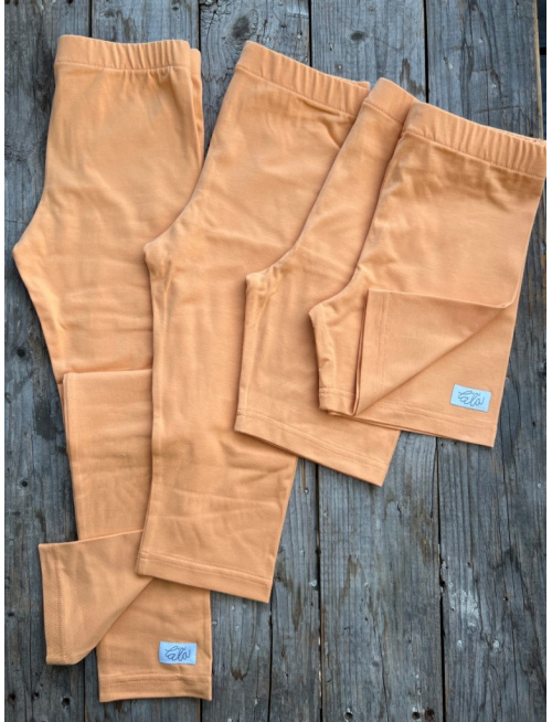 Úpletové legíny - krátke - horčicovo marhuľová