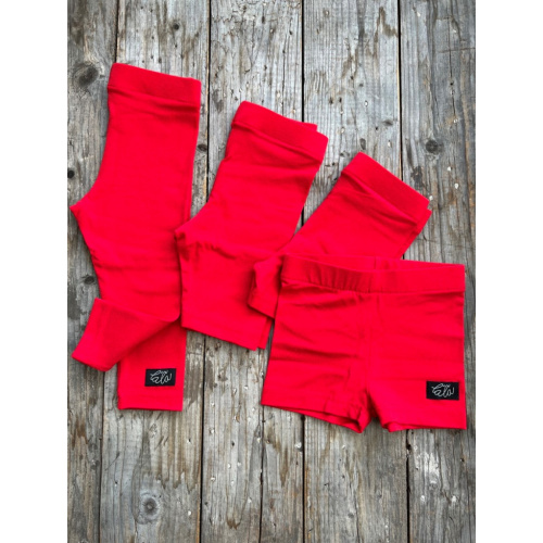 Úpletové legíny KLASIK - dlhé - červená