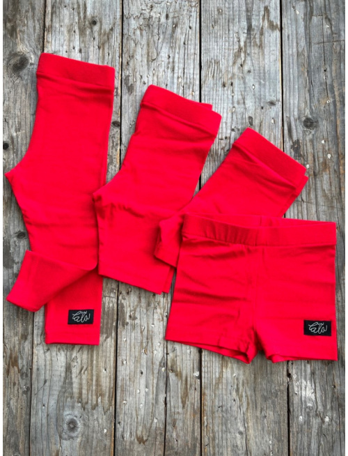 Úpletové legíny KLASIK - dlhé - červená