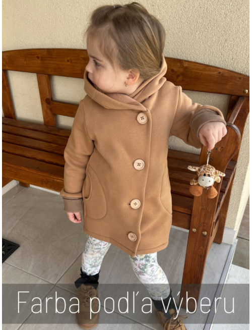 Rastúci kabátik s gombíkmi - počesaná teplákovina