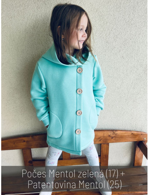 Rastúci kabátik s gombíkmi - počesaná teplákovina