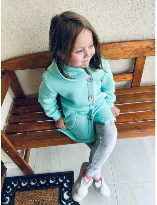 Rastúci kabátik s gombíkmi - počesaná teplákovina