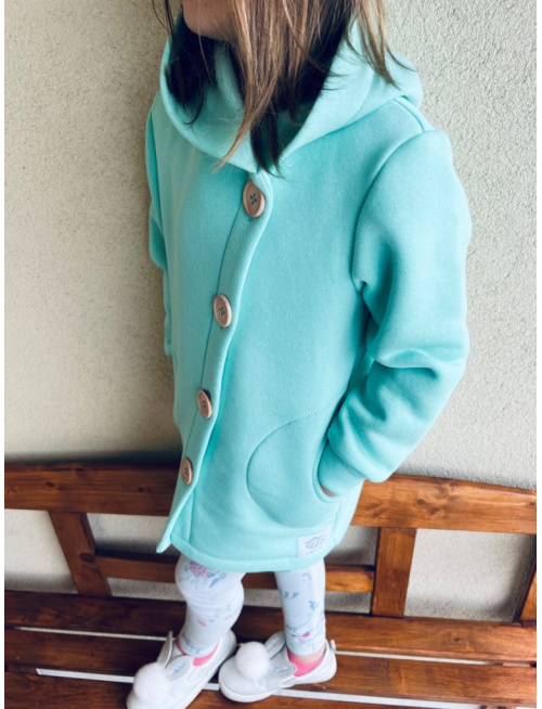 Rastúci kabátik s gombíkmi - počesaná teplákovina
