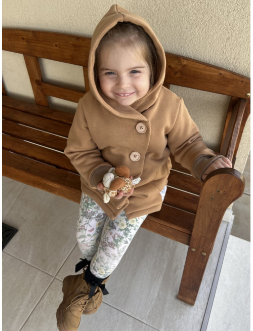 Rastúci kabátik s gombíkmi - počesaná teplákovina