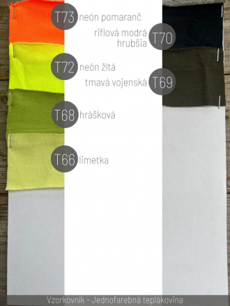 Šatka tepláková jednofarebná - jednovrstvová