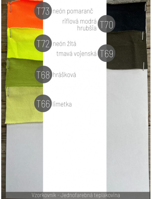 Šatka tepláková jednofarebná - jednovrstvová