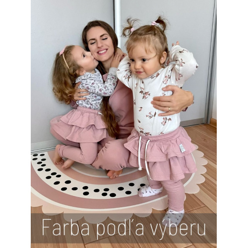 Teplákové legíny so sukňou - jednofarebné