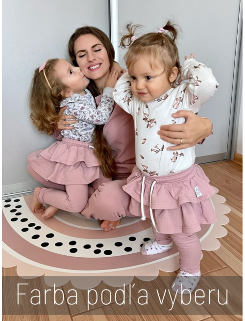 Teplákové legíny so sukňou - jednofarebné