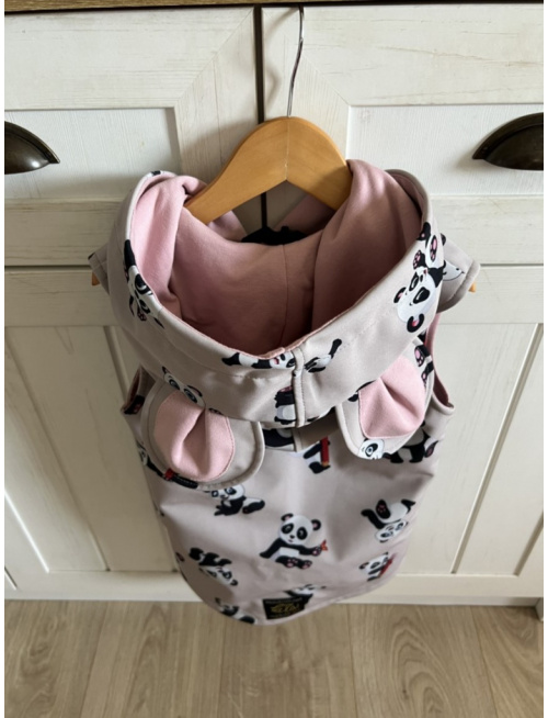 Rastúca softshell vesta so šikmozipsom a uškami - ALEX - vzorovaná - jeseň/ZIIMA