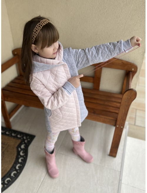 Rastúci kabátik so šikmozipsom - prešívaná teplákovina