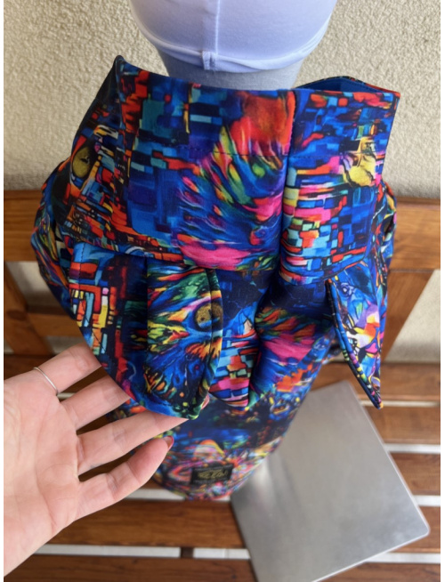 Rastúca softshell bunda ALEX so šikmozipsom a uškami - vzorovaná - jeseň/ZIMA