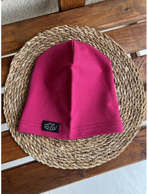 Jednofarebná tepláková šmolko čiapka - amarant