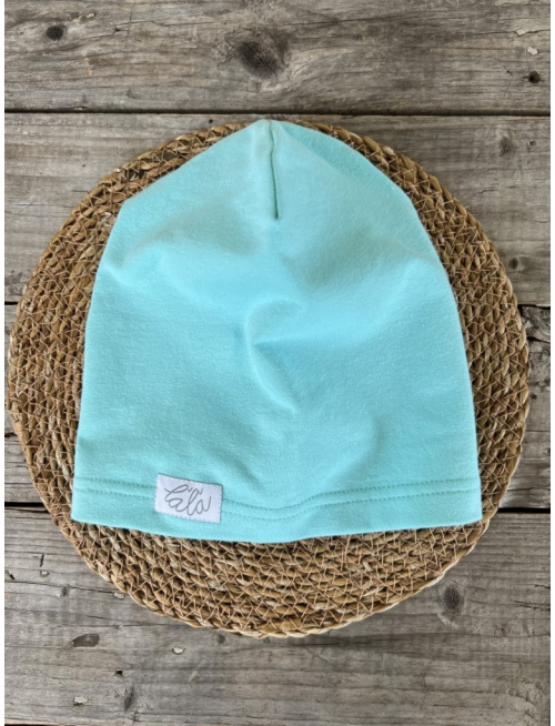 Jednofarebná tepláková šmolko čiapka - mentol