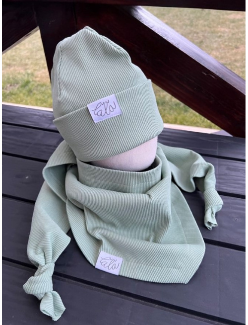 Rebro PLYTKÁ čiapka - hrachová