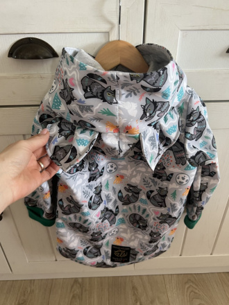 Rastúca softshell bunda ALEX so šikmozipsom a uškami - vzorovaná LUX - jeseň/ZIMA