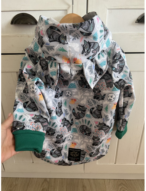 Rastúca softshell bunda ALEX so šikmozipsom a uškami - vzorovaná LUX - jeseň/ZIMA