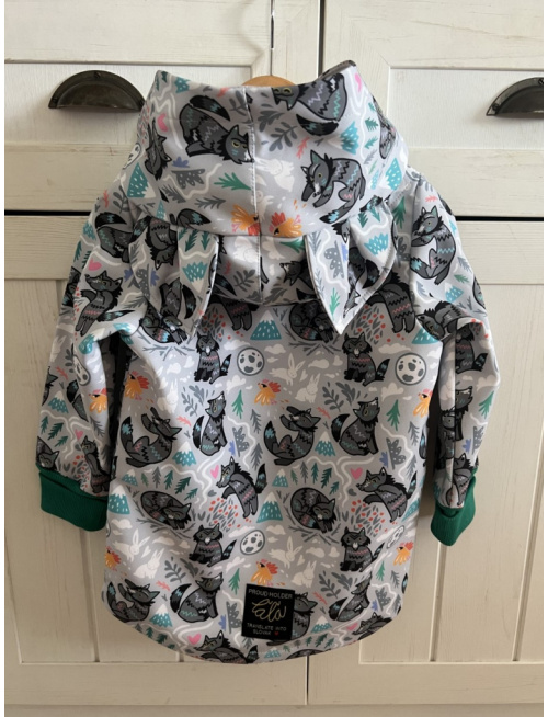 Rastúca softshell bunda ALEX so šikmozipsom a uškami - vzorovaná LUX - jeseň/ZIMA