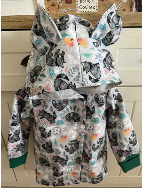 Rastúca softshell bunda ALEX so šikmozipsom a uškami - vzorovaná LUX - jeseň/ZIMA