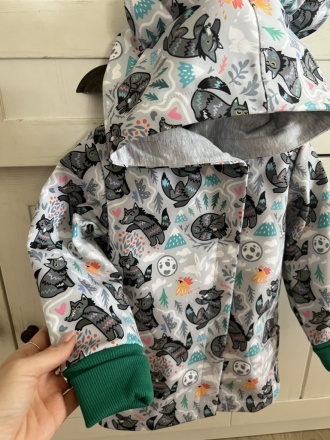 Rastúca softshell bunda ALEX so šikmozipsom a uškami - vzorovaná LUX - jeseň/ZIMA