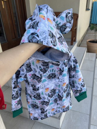 Rastúca softshell bunda ALEX so šikmozipsom a uškami - vzorovaná LUX - jeseň/ZIMA
