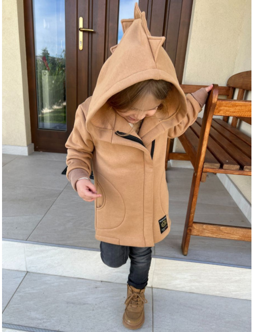 Rastúci kabátik so šikmozipsom DINO - počesaná teplákovina