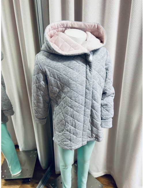 Rastúci kabátik so šikmozipsom - prešívaná teplákovina