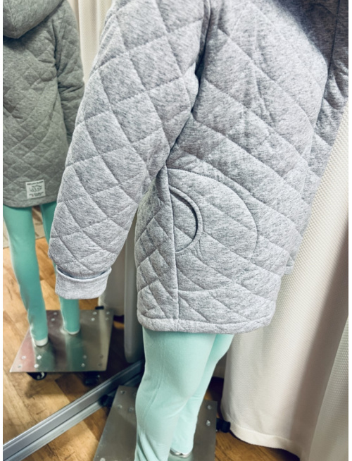 Rastúci kabátik so šikmozipsom - prešívaná teplákovina