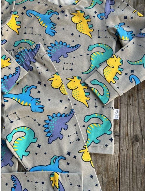 Detské pyžamko s rastúcimi manžetami DINO ASTROLÓG - klasik strih