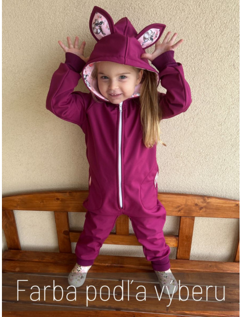 Overal s rastúcimi manžetami a vreckami a uškami - softshell - JESEŇ/ZIMA