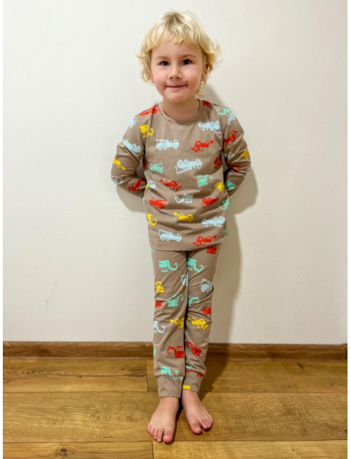 Detské pyžamko s rastúcimi manžetami BÁGER NA PIESKOVEJ - klasik strih