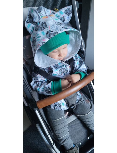 Rastúca softshell bunda ALEX so šikmozipsom a uškami - vzorovaná LUX - jeseň/ZIMA