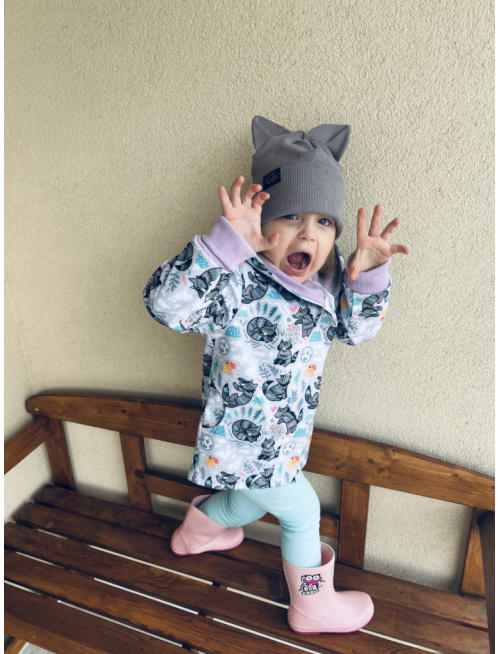 Rastúca softshell bunda ALEX so šikmozipsom a uškami - vzorovaná LUX - jeseň/ZIMA