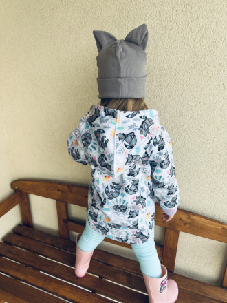 Rastúca softshell bunda ALEX so šikmozipsom a uškami - vzorovaná LUX - jeseň/ZIMA