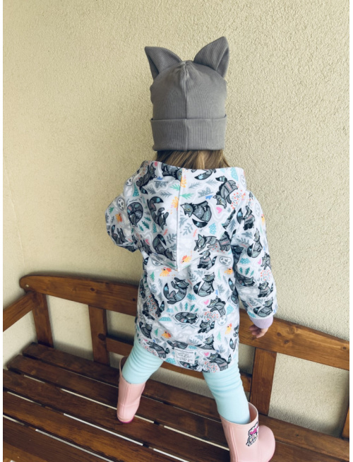 Rastúca softshell bunda ALEX so šikmozipsom a uškami - vzorovaná LUX - jeseň/ZIMA