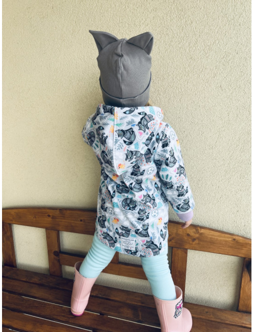 Rastúca softshell bunda ALEX so šikmozipsom a uškami - vzorovaná LUX - jeseň/ZIMA