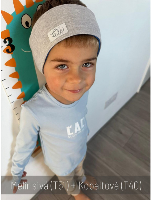 Tepláková rovná čelenka obojstranná jednofarebná