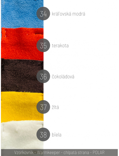 Vzorkovník - Warmkeeper jednofarebný - chlpatá strana - POLAR