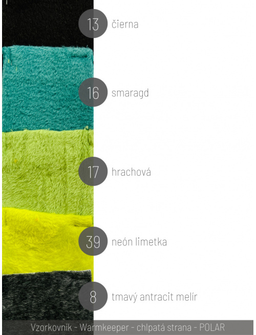 Vzorkovník - Warmkeeper jednofarebný - chlpatá strana - POLAR