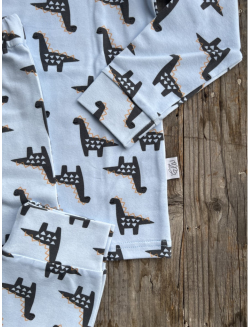 Detské pyžamko s rastúcimi manžetami DINO NA BELASEJ - klasik strih