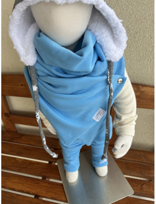 Zimná ušiačka z počesu podšitá barančekom - vločky - len do vypredania zásob