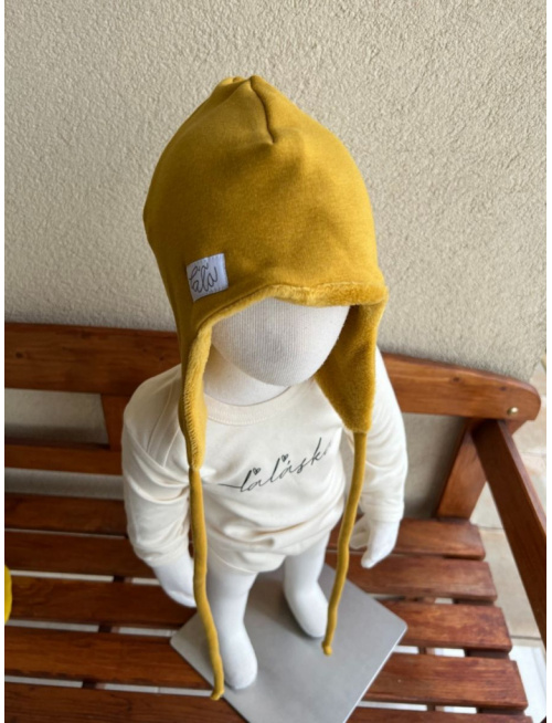 Warmkeeper ušiačka podšitá warmkeeprom - dvojvrstvová - horčicová - LEN DO VYPREDANIA ZÁSOB